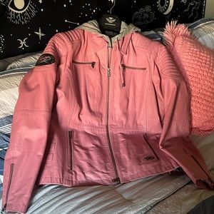 Harley Davidson Pink Label Leather Riding Jacket.